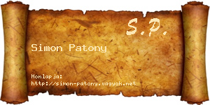 Simon Patony névjegykártya