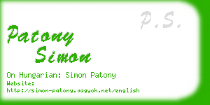 patony simon business card
